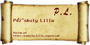 Páskuly Lilla névjegykártya
